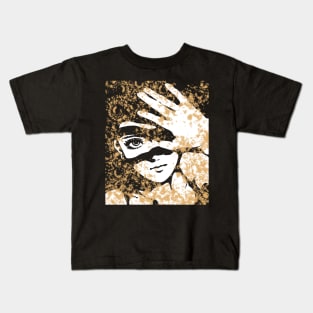 Punk Fashion Style Light Brown Glowing Girl Kids T-Shirt